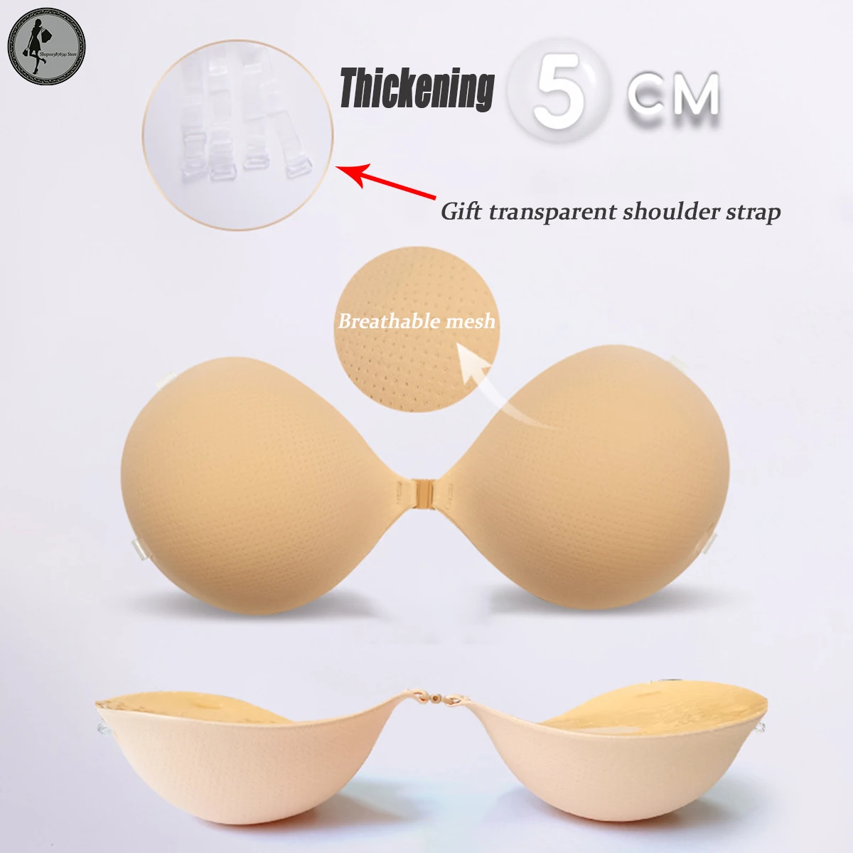 

Strapless Bra for Women 5CM Reusable Nipple Tape Breathable Breast Stickers for Small Breasts Push Up Bra