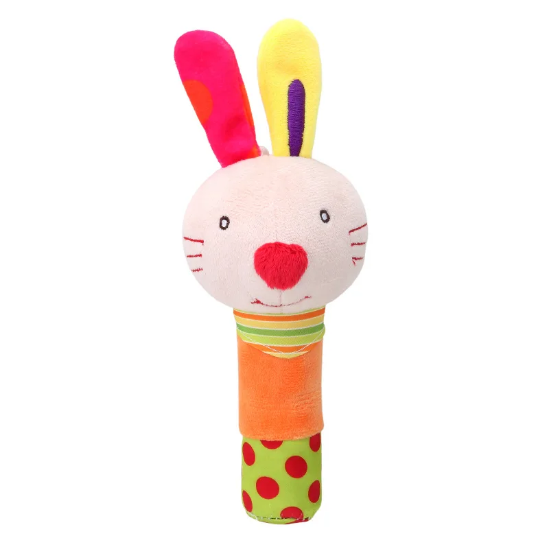 New Baby Animal Hand Bell Rattle Soft Rattle Toy Newborn Educational Rattle Mobiles Baby Toys Cute Plush Bebe Toys 0-12 Months