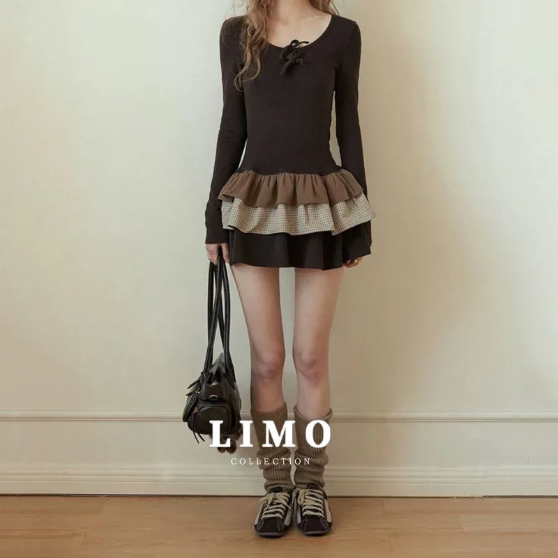 

LIMO 2026 модное весенне-летнее повседневное платье женское элегантное многоярусное многослойное платье с рюшами и струящимся дизайном для повседневной носки