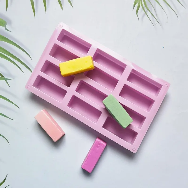 12 Cavity Silicone Protein Bar Shapes Mold Rectangle Baking Tool Mould Handmade Bath Soap Mold French Cake Mold Dessert Tool