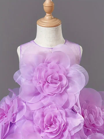 Flickornas Prinsessklänning Lyxig Elegant Lila Ärmlös Festklänningar Barn Bröllop Födelsedag Balklänning För Flickor Barn 10 best sales barnklänningar för flickor 8 9 år - №5