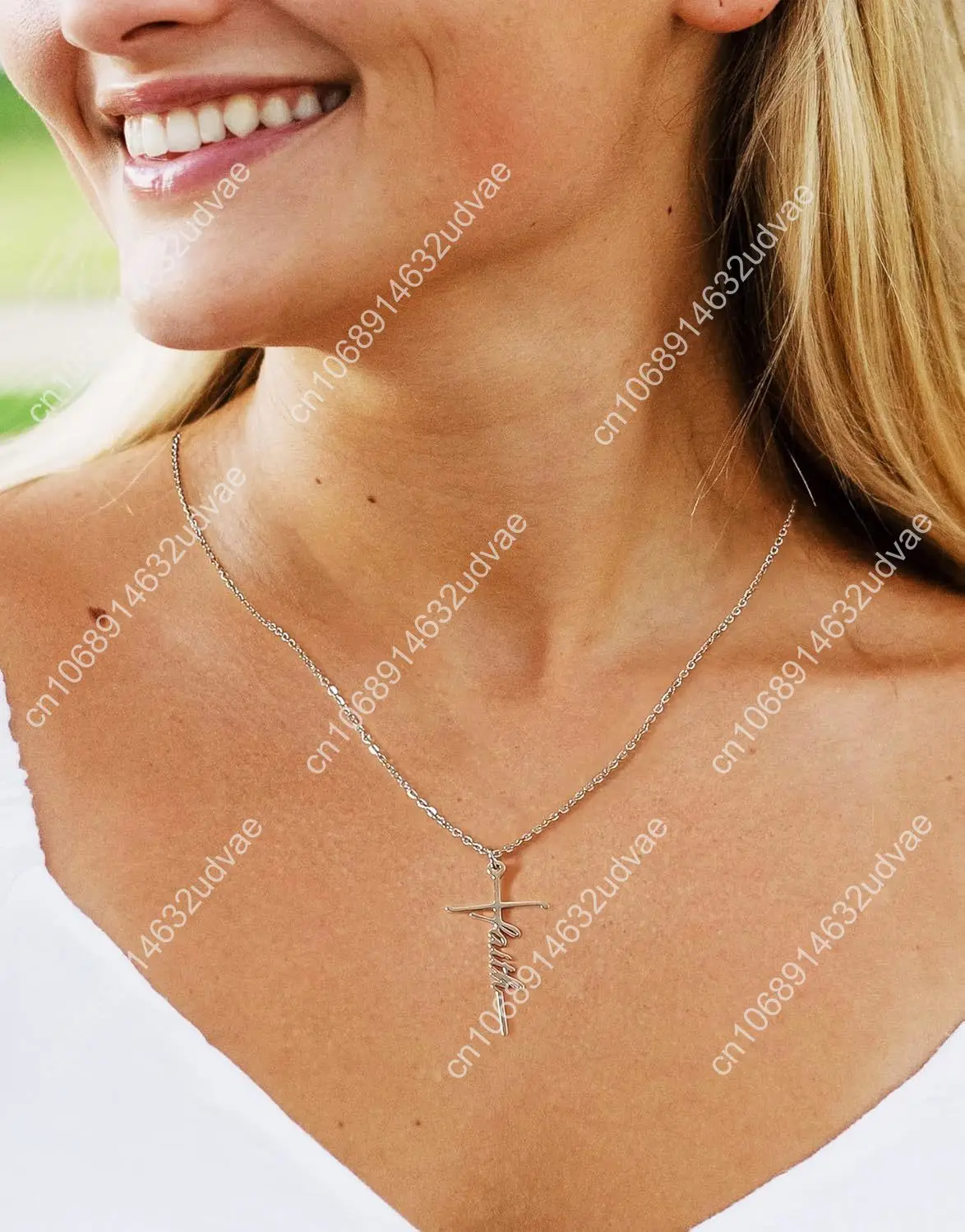 Lcherry Faith Cross Pendant Necklace for Women Religious Christian Jewelry Mother's Day Gifts for Women