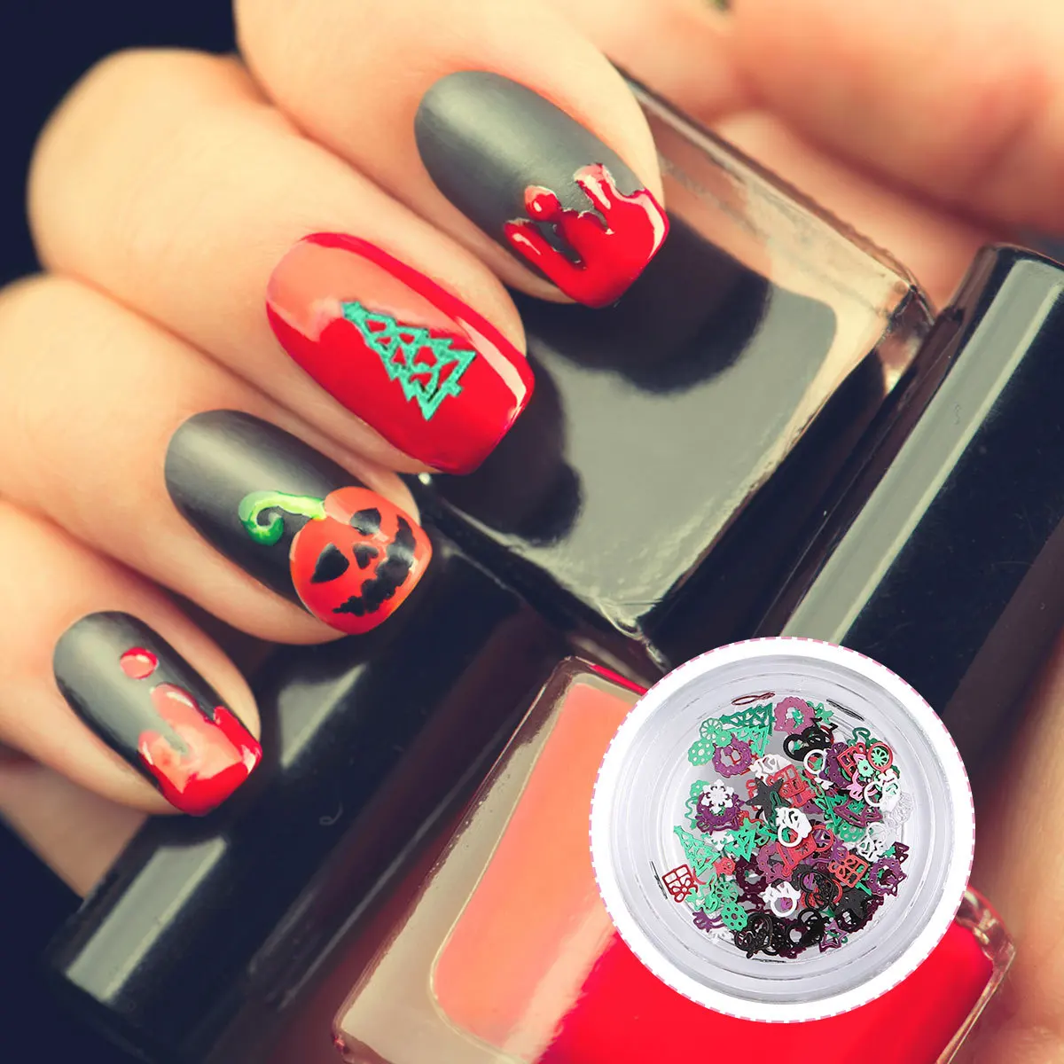 

2Pcs Ultra-Thin Christmas Manicure Sequins Stylish Nail Art Stickers for Party and DIY Manicure Sequins Nail Art Stickers