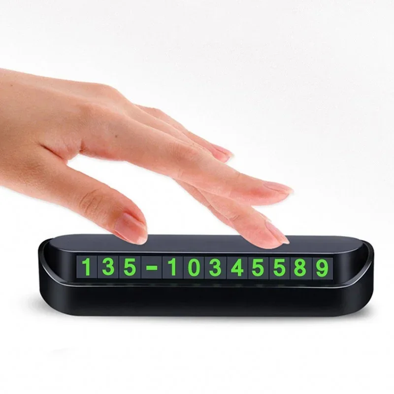 Luminous Car Temporary Parking Card Phone Number Card Plate Hidden Plate Telephone Park Stop Stickers Styling Auto Accessories - view 6