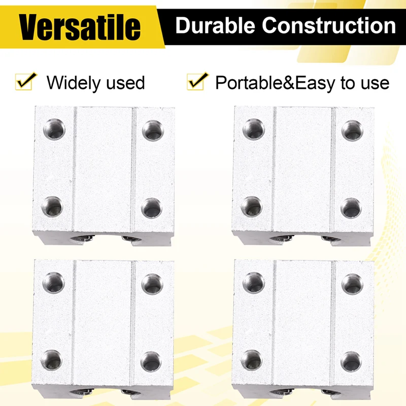 ABDJ-4Pcs SBR10UU Carriage บล็อกแบริ่งสําหรับ SBR10 Linear Support Rail CNC Router