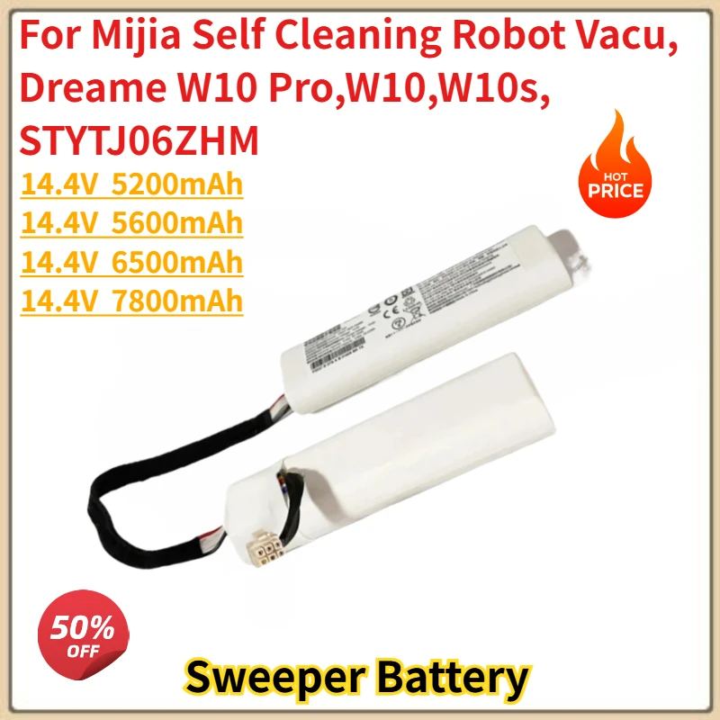 

High Quality 14.4V 7800mAh Sweeper Battery for Mijia Self Cleaning Robot Vacu, Dreame W10 Pro,W10,W10s, STYTJ06ZHM Brand New