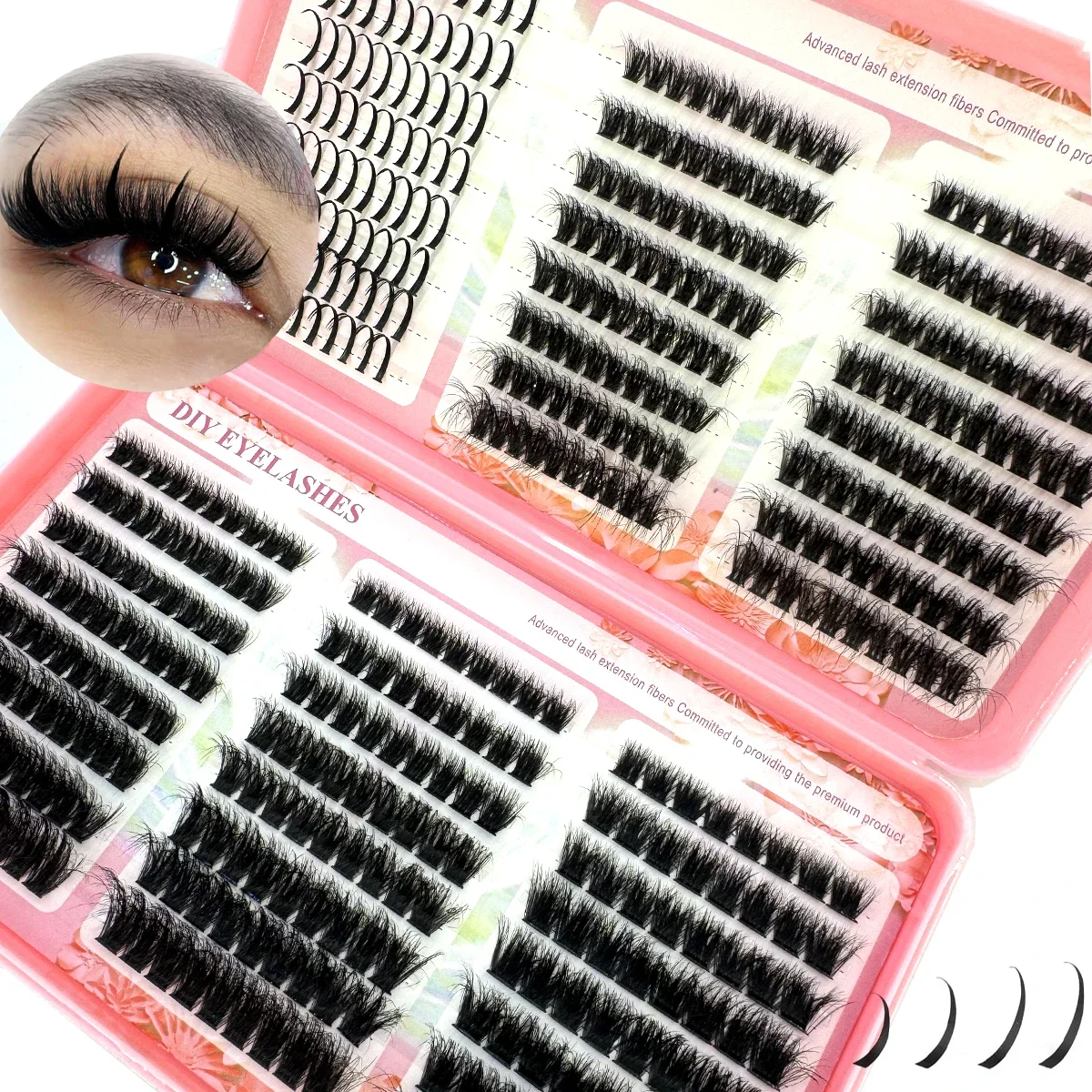 

AMSDCN 50D-150D Lash Spikes Eyelash Clusters Volume Individual Lashes DIY Spiky Lash Manga Cluster Eyelash Extensions