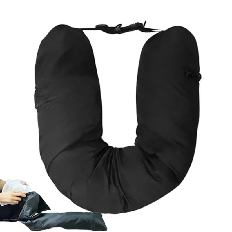 Füllbares Nacken kissen Reise kissen bezug Organizer Tasche Reisetasche Flugzeug kissen Reise Nacken kissen selbst füllendes Kopfstützen kissen
