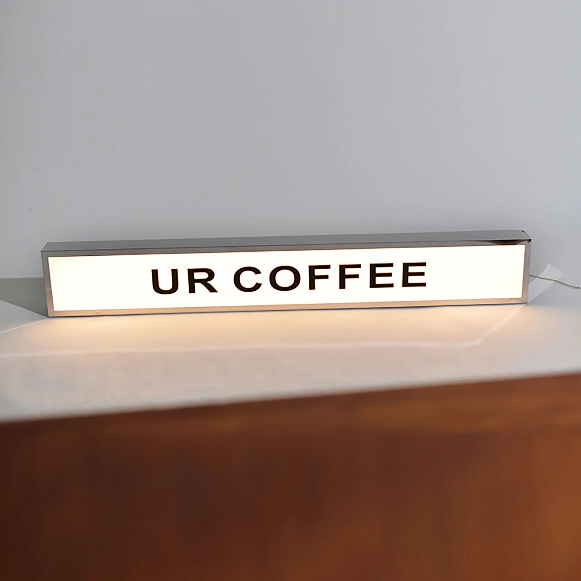 New Style Waterproof Advertising Coffee Shop LED Light Box Rectangle Front Luminous Acrylic Lightbox Aluminium Frame