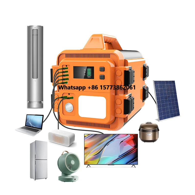 

Портативный внешний аккумулятор мощностью 1200 Вт и 2500 Вт с солнечными панелями и контроллером MPPT для кемпинга и освещения на открытом воздухе