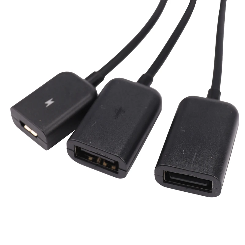 USB 3.1 Type C Male To 2 Dual USB A 2.0 Female + Micro-USB Female 3 In 1 OTG HUB