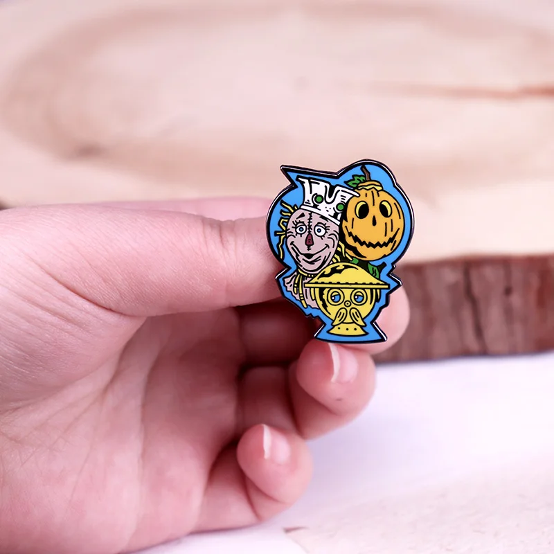 دبوس مينا صلب قوطي ، شارة اليقطين ، مجوهرات زاحفة ، إكسسوارات الهالوين ، هدية