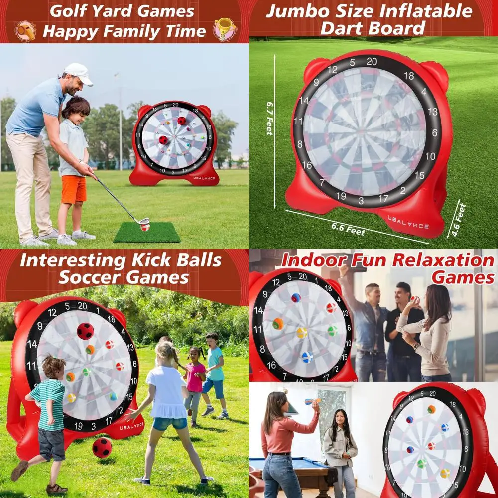 

Indoor/Outdoor Inflatable Dartboard Game - Fun for Adults, Families, and Parties