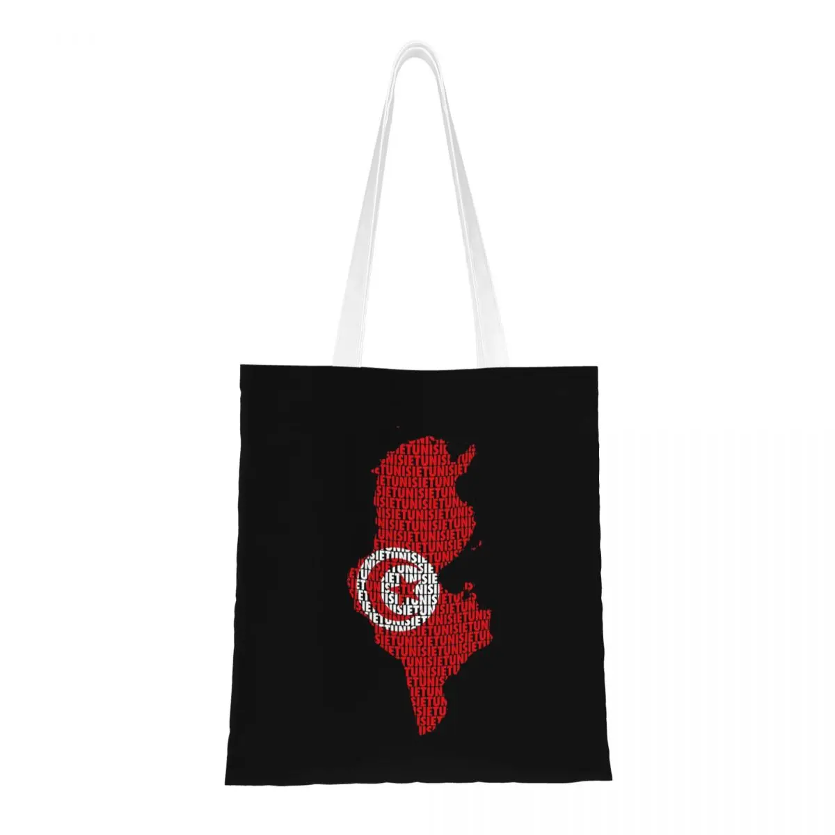 Tunisia Flag And Tunisia Flag Shopping Bags Girls Canvas The Tote Bag Folding Women Shoulder Tote Travel Handbag