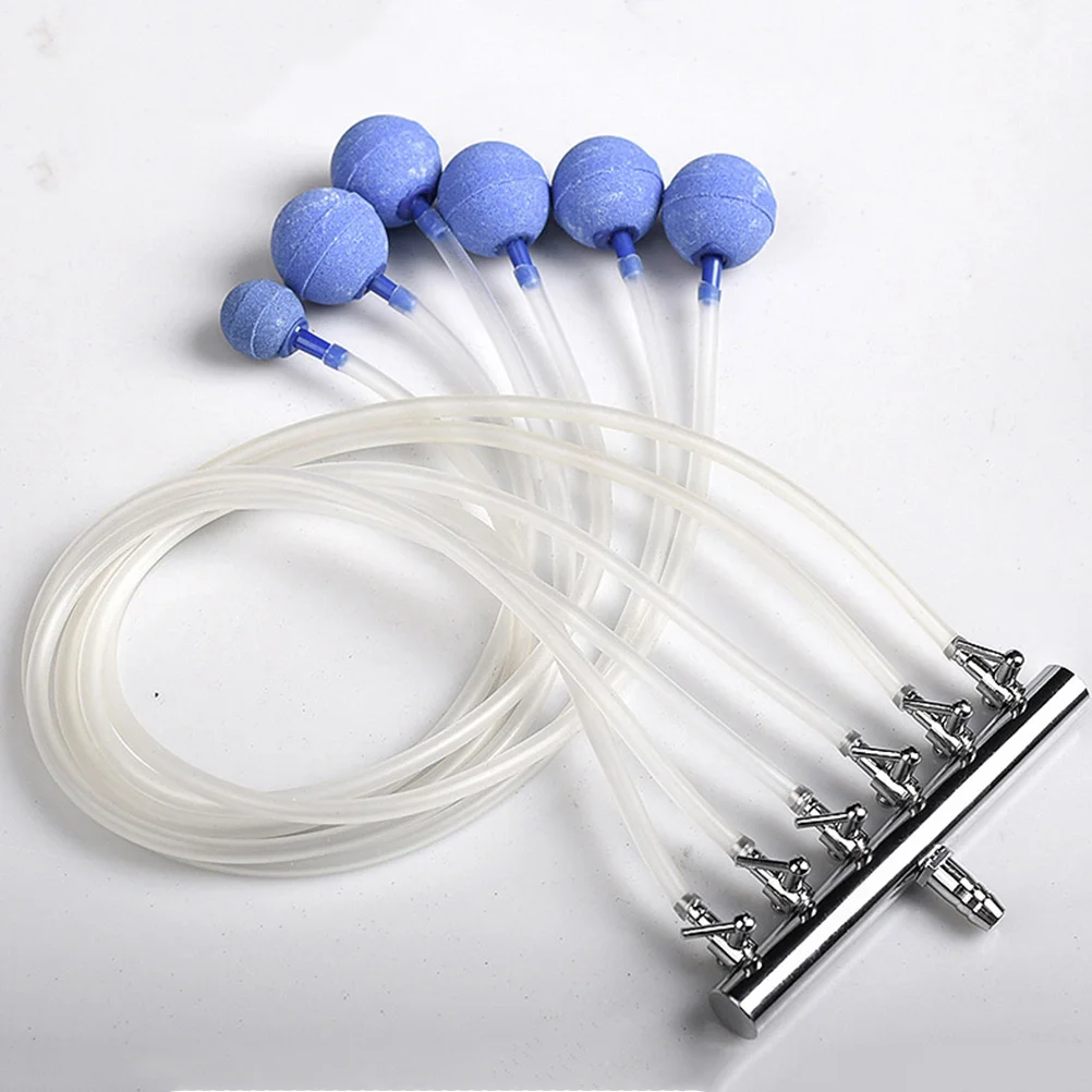 

6 Heads Oxygen Tube Distributor Stainless Steel Straight Air Connector Inline Aquarium Fish Tank Air Valve Connector