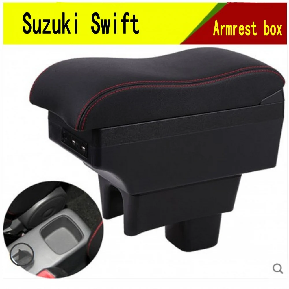 Dla Suzuki Swift Podłokietnik ze schowkiem Podparcie łokcia Konsola środkowa Centralny schowek na zawartość z uchwytem na kubek