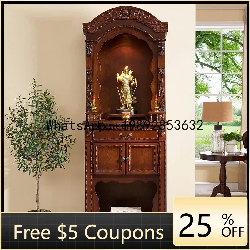

AB XL American solid wood shrine shrine stand cabinet God of Wealth Guanyin Bodhisattva worship platformSSS