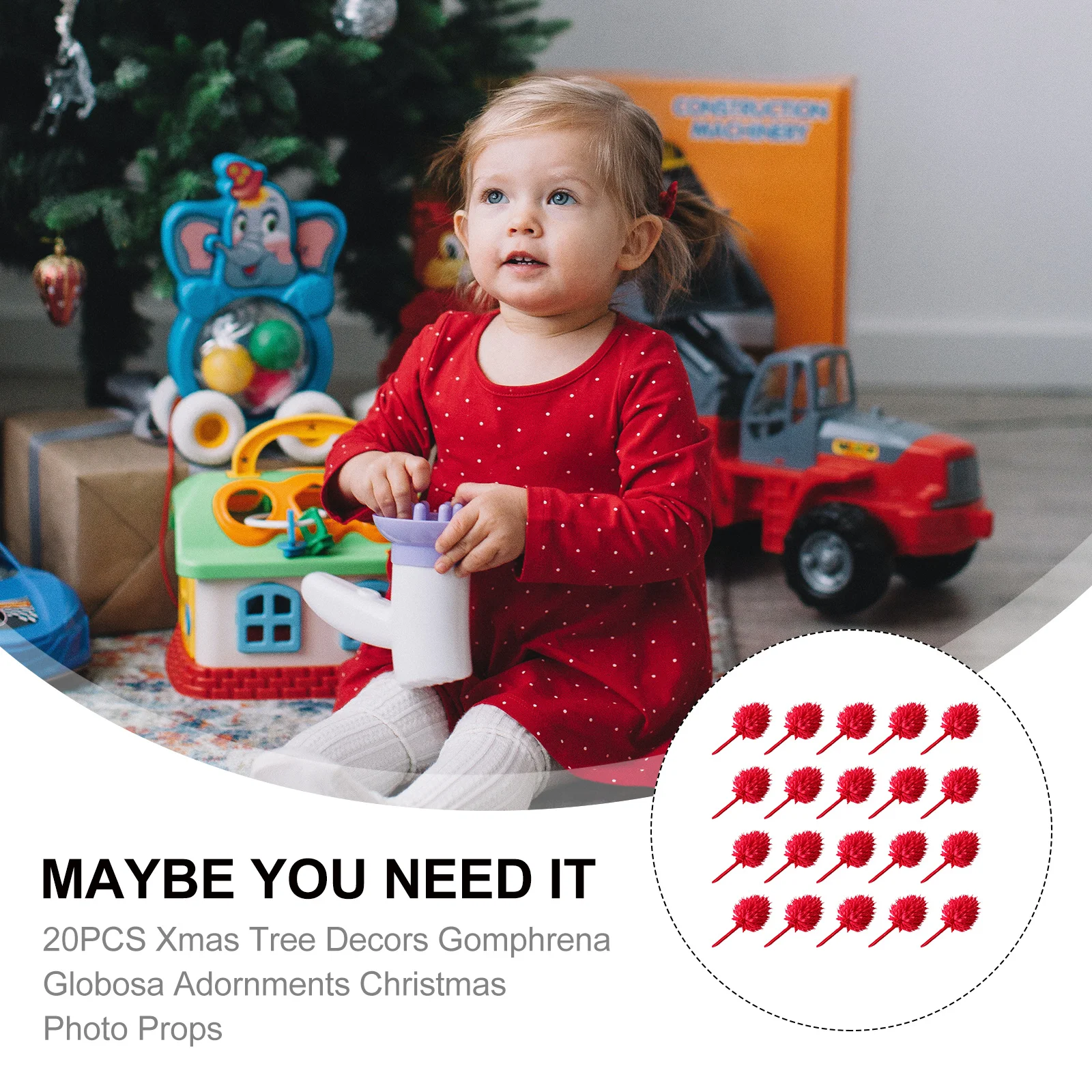 

20Pcs Xmas Globosa Decorations Light Natural Dried Flowers Christmas Trees Party Photo Props Christmas Decoration