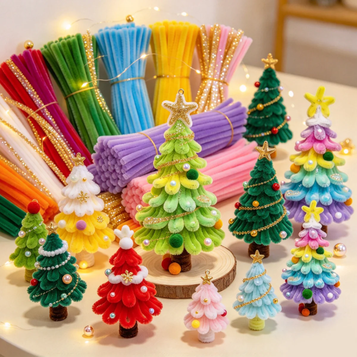 298/451Pcs Fuzzy Chenille Stems, 11.8 Inch Bendable Craft Pipe Cleaners for DIY Art Projects and Handmade Gifts ZSY