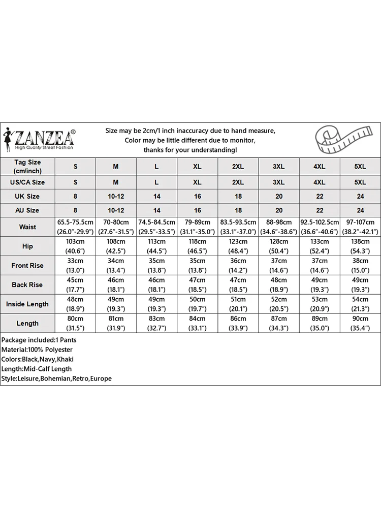 ZANZEA Pantaloni estivi larghi leggeri a gamba larga Pantaloni casual da donna con elastico in vita Pantaloni palazzo da indossare da giorno Pantaloni corti solidi