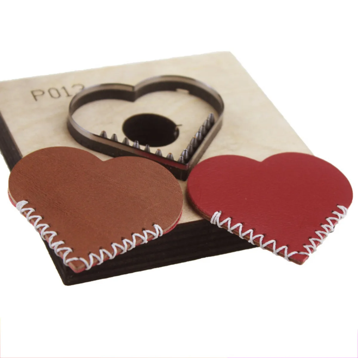 

Leather Die Cutter with Round Stitch Holes,DIY Heart Design,Bookmark Cutter,Customized Size Love Corner Protector, Punching Mold