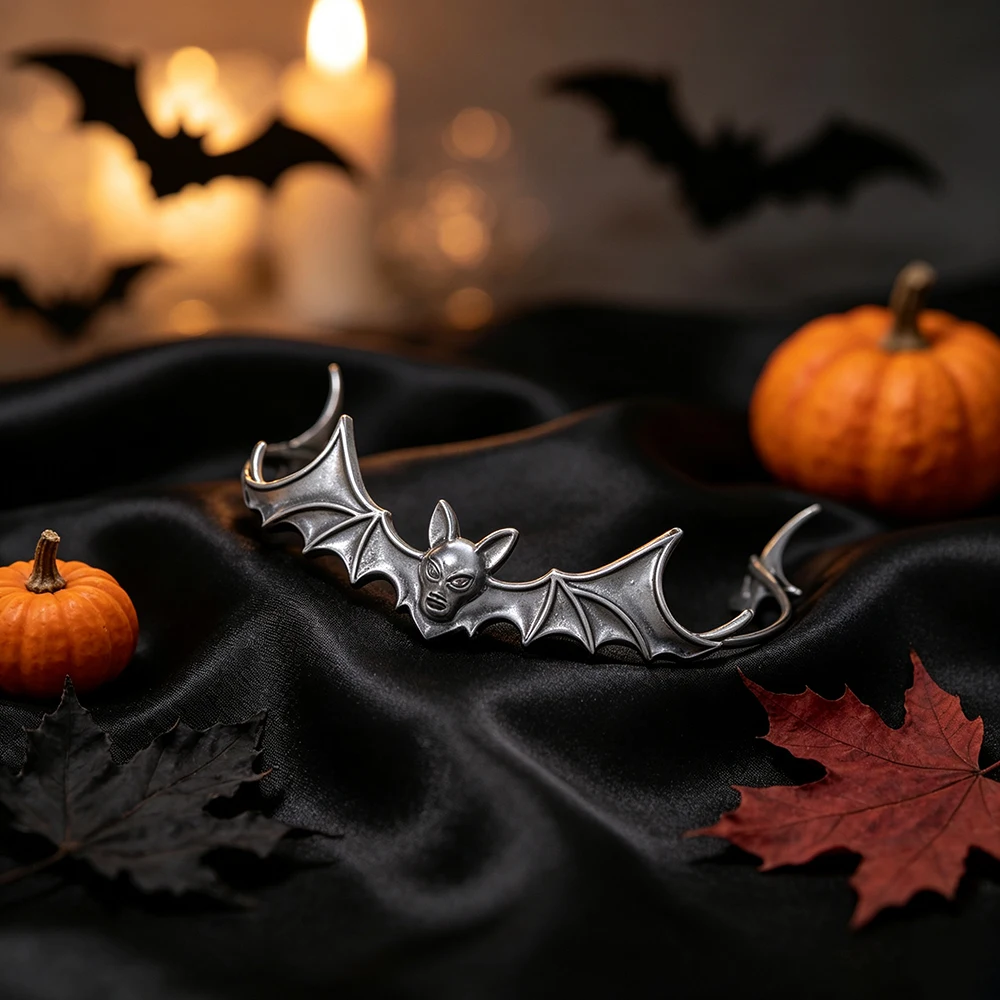 Halloween Bat Tiara Crown Vintage Gothic Metal Headband Vampire Cosplay Hair Accessories for Halloween Party Costume Photoshoot view 6