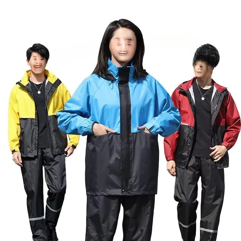 

Polyester 100% Waterproof Raincoat Hooded Rainwear Rain Suit for Man Women