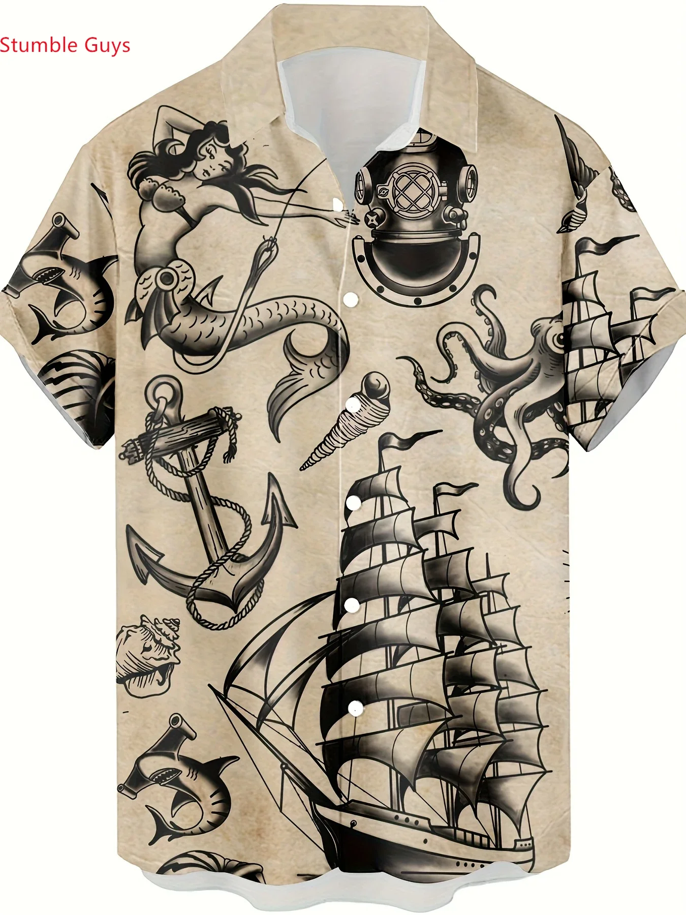 Summer Trendy Men's Hawaiian Shirt Man Short Sleeve Bold Beach Print Comfortable Breathable Fashion Tops For Parties
