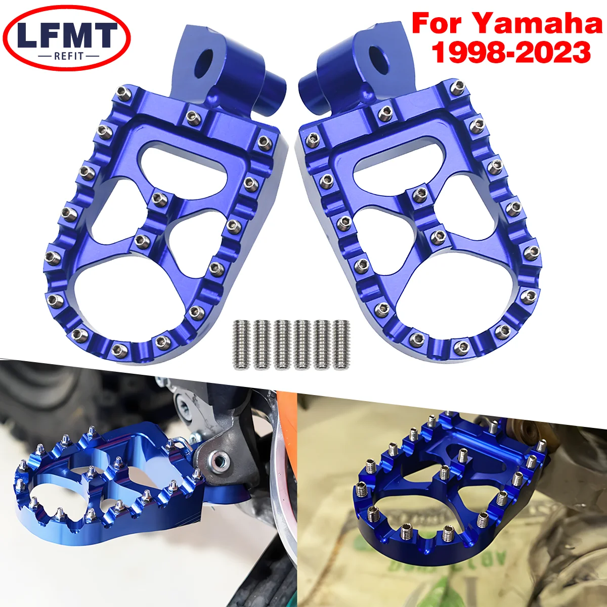 Motorcycle CNC Footrest Pegs Footpeg Pedals For Yamaha WR250F 450F YZ250 125 85 65 YZ250F 450F 125X 250X YZ250FX 450FX 1998-2023