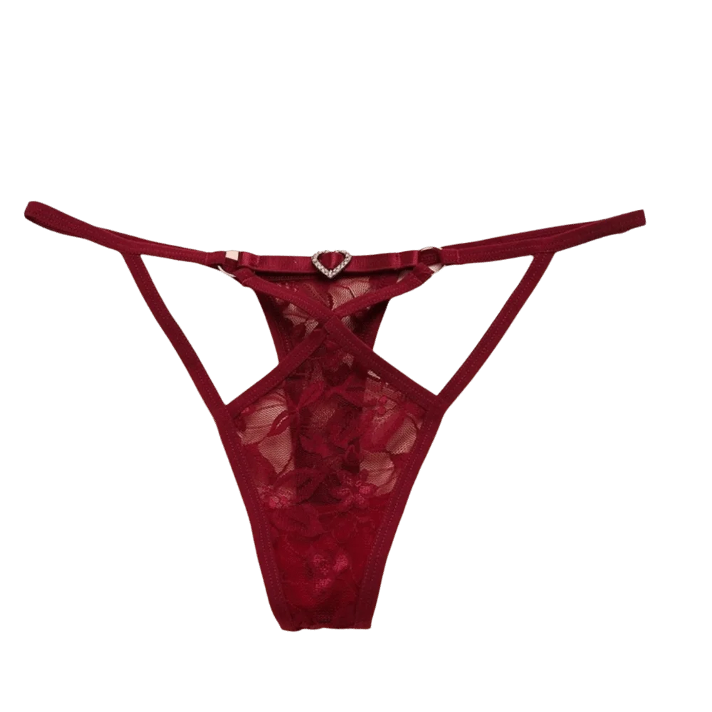 Sheer Lingerie Lace Thong T Back Low Waist Ladies' Triangle Panties Mesh Transparent Hollowed-out Lace Briefs Honeymoon
