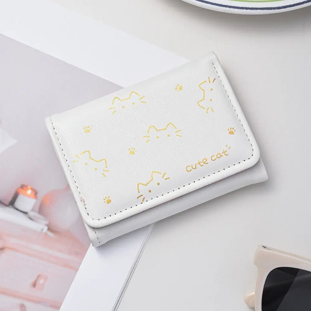 3 طيات هريرة مطبوعة محفظة لطيف هريرة الكلب INS نمط قصير لطيف محفظة صغيرة بو الجلود محفظة نسائية للعملات المعدنية للفتيات الطلاب هدية #2