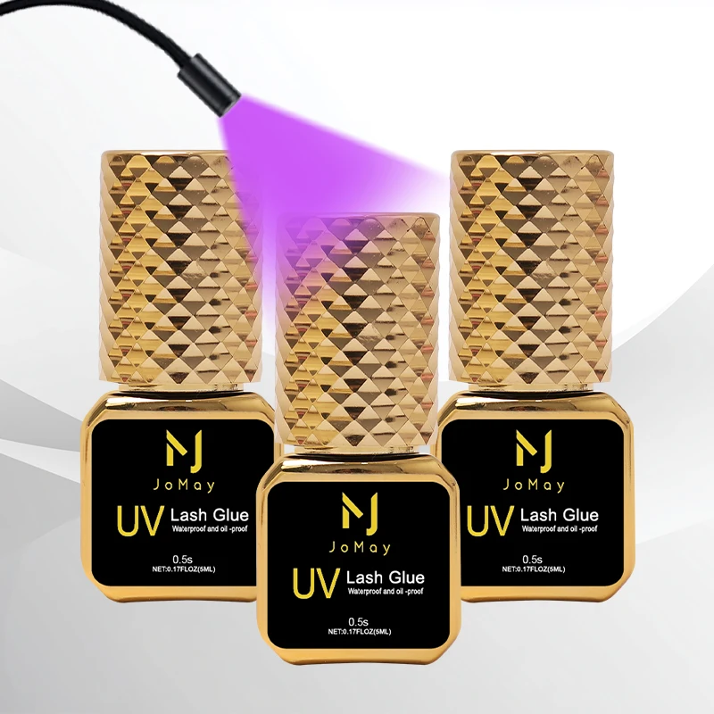 JOMAY Super Fast Strong Black UV Glue for Eyelash Extension 0.5S UV Glue Lash Extension Supplies Professional Adhesive UV