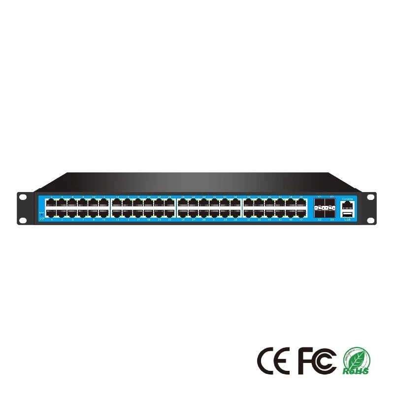 

52 Port POE Management Switch L3 with VLAN Support 10G Uplink 1U Design 176Gbps Switch Capacity
