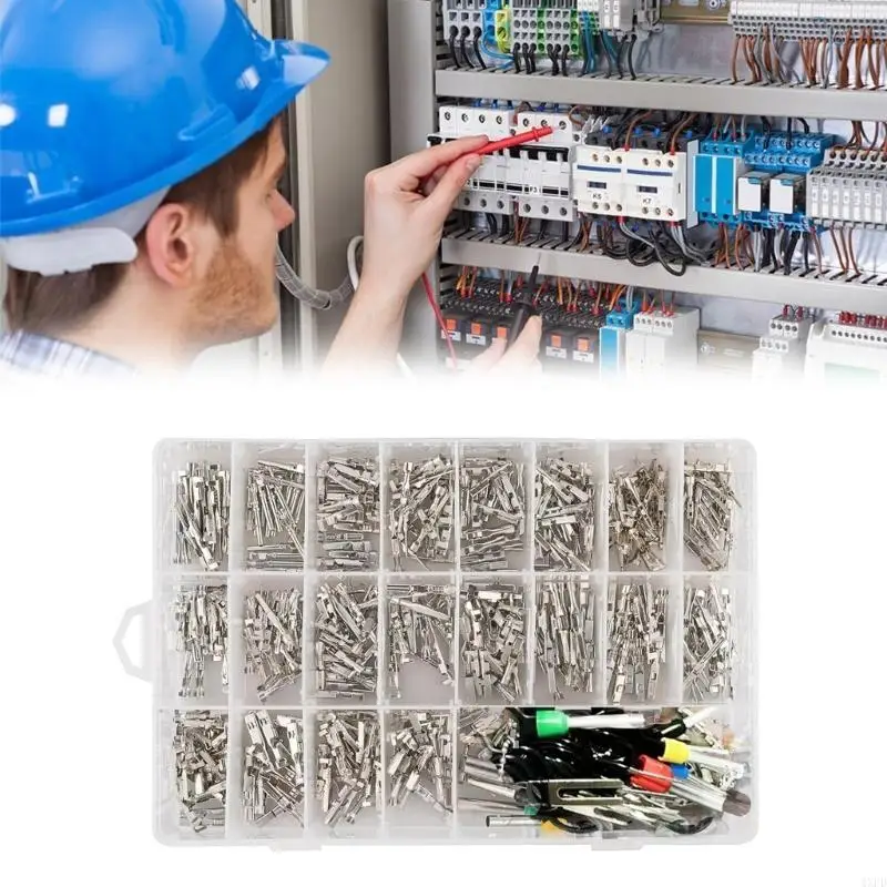 

4XFD Professional 340pcs Car Wire Connector Set Metal Terminals with Male Female crimps Pins Essential Auto Wire Terminals set
