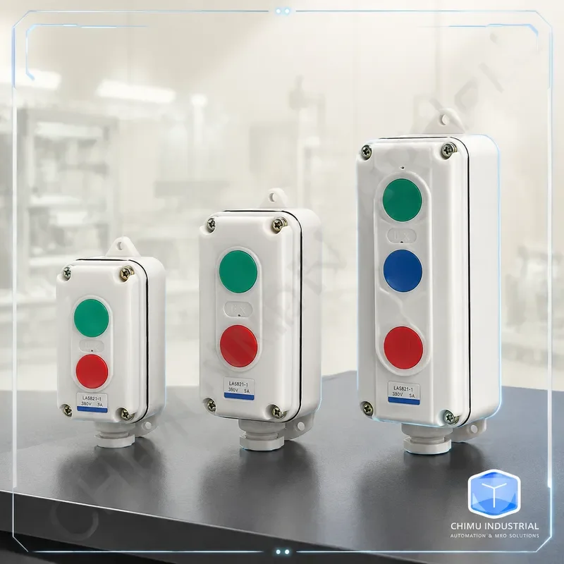 【CHIMU INDUSTRIAL】 for LA5821 Control Button Switch 1 2 3 Gang Auto Reset Start Stop Box NPN PNP DC AC