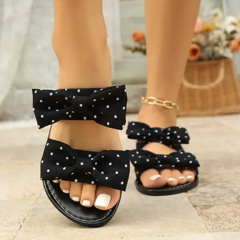 

2025 High Quality Ladies Shoes Peep Toe Women's Slippers Fashion Peep Toe Daily Slippers Women Summer Plus Size Flat Slippers