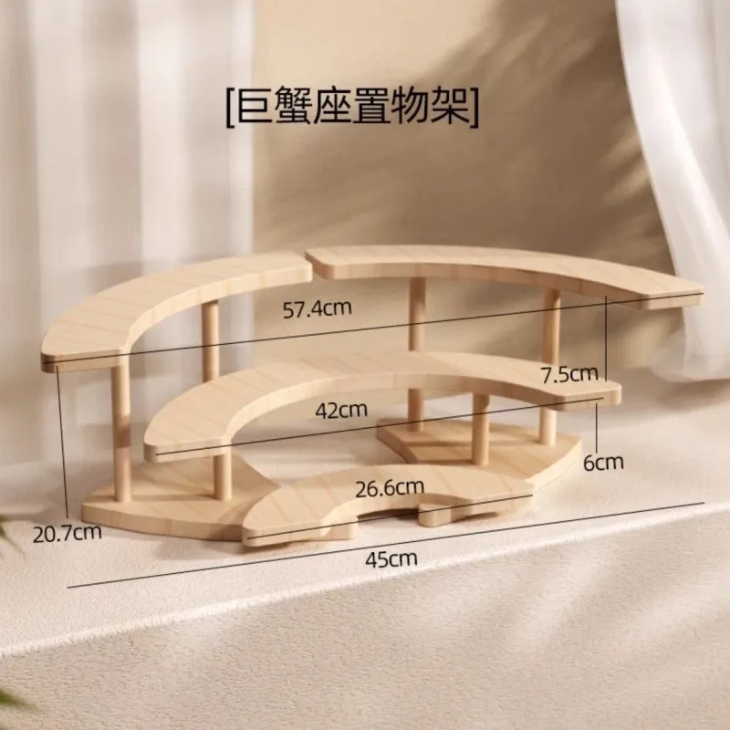 

Подставка для дисплея, фигурка из массива дерева, чайный сервиз, чашка, многослойная полка, настольная стойка для хранения, креативный орнамент, деревянная косметика