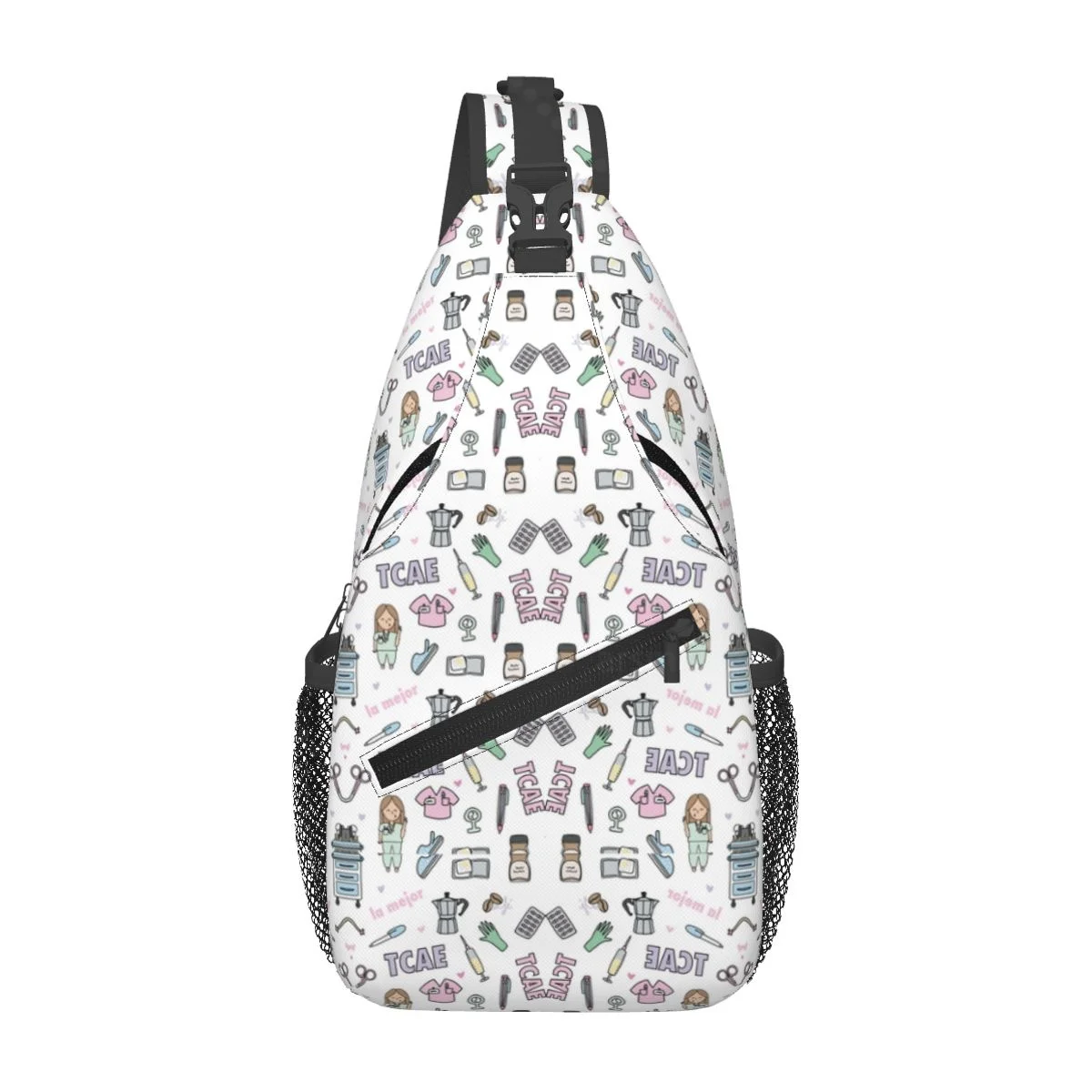 

Cartoon Ladies Doctor Sling Bag Travel Crossbody Backpack Chest Bags Lightweight Casual Shoulder Daypack for Sport Hiking