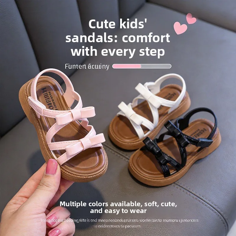 1-10 Jahre Mädchen-Sandalen Sommer Neue Coole Modische Prinzessinnen-Schuhe für Schülerinnen Flache Sandalen Freizeitschuhe – Detail 2