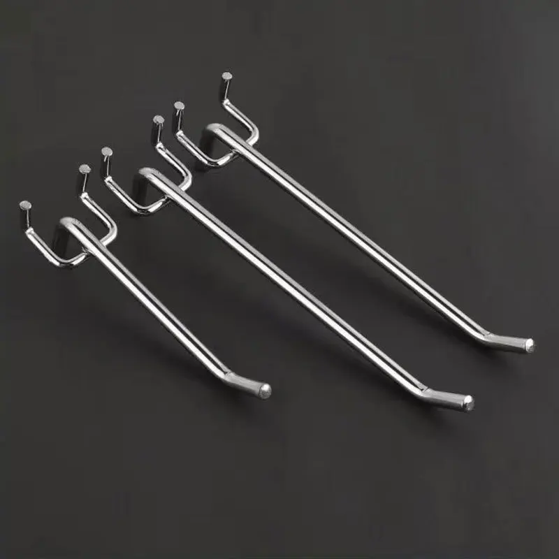 10er-Pack Displayhaken für Einzelhandelsgeschäfte, Metall-Pegboard-Haken, Warenregalhalter, perforierte Wandhaken – Detail 7