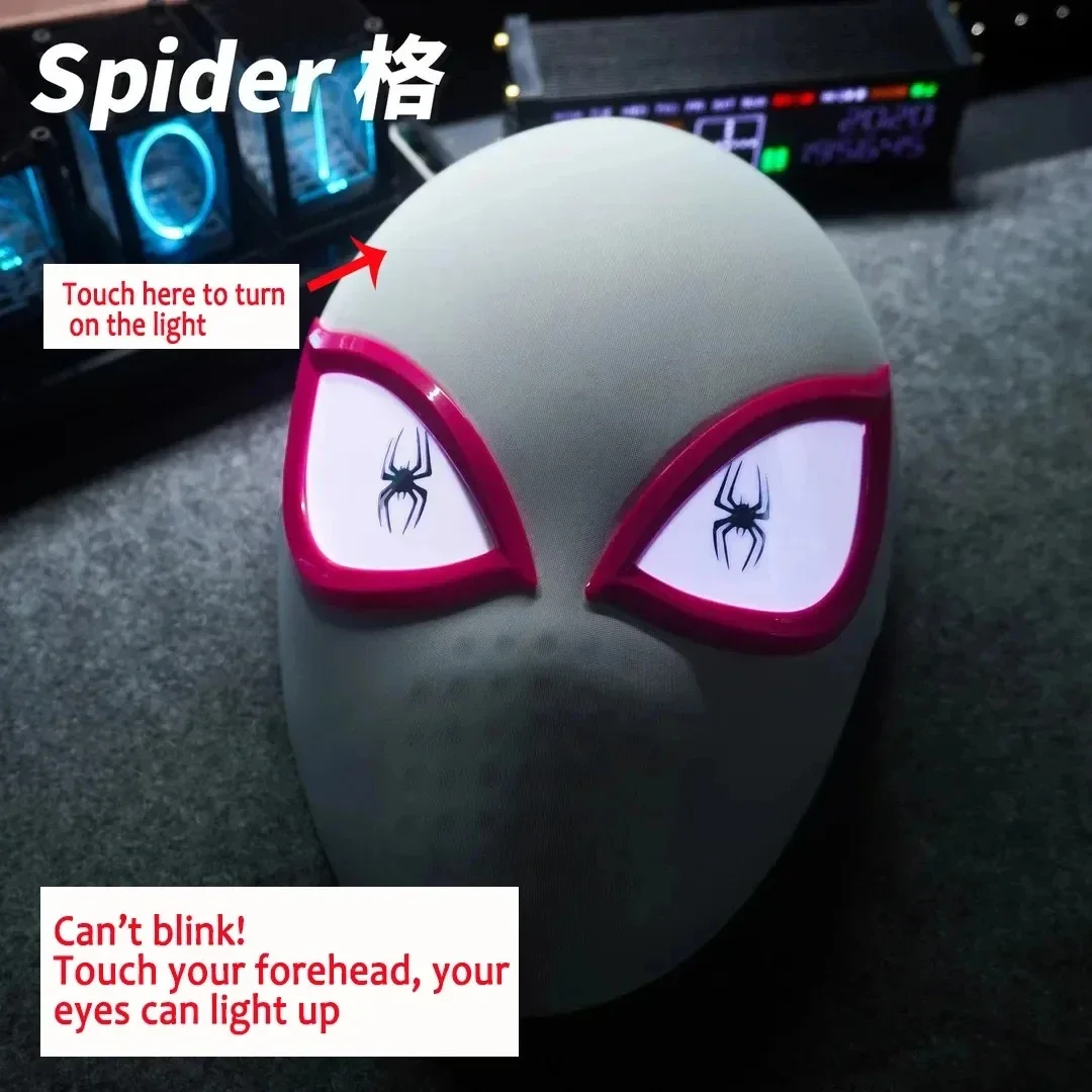 Beweegbare afstandsbediening ogen Spiderman masker Spiderman masker Peter Parker Halloween cosplay kostuum masker spandex stof materiaal