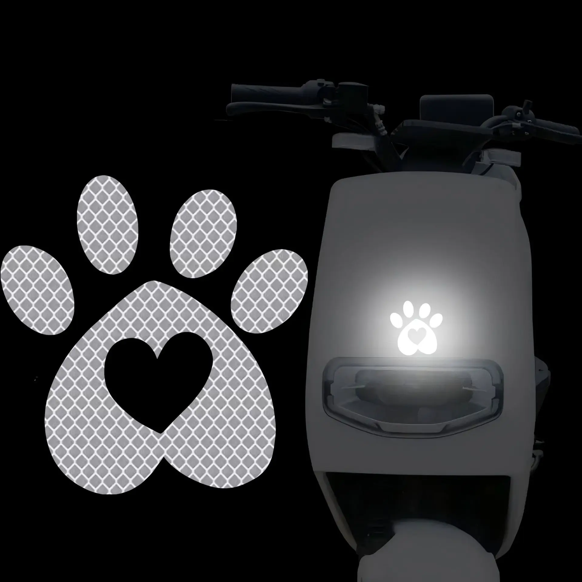 

Светоотражающая наклейка на автомобиль с отпечатком собачьей лапы - силуэт сердца, предупреждающая наклейка для ночной безопасности на задний бампер