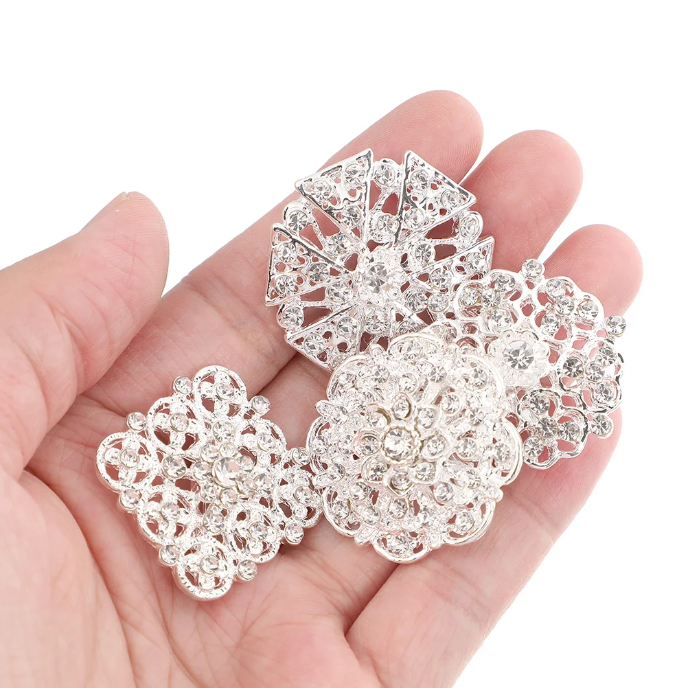 

24Pcs Alloy Brooch Pin Rhinestone Bouquet Dress Decoration Party Accessories Rhinestones Brooch Clear Crystal Pin