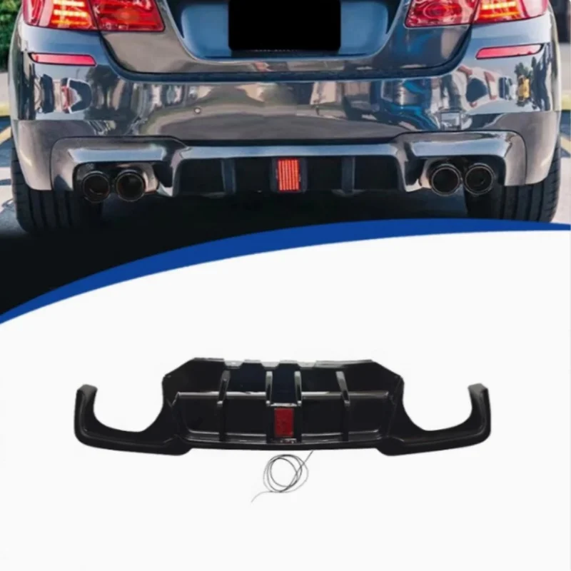 

Suitable for BMW 5 Series F10 modified M5 with lights, rear lip body kit, rear bumper diffuser 10-17