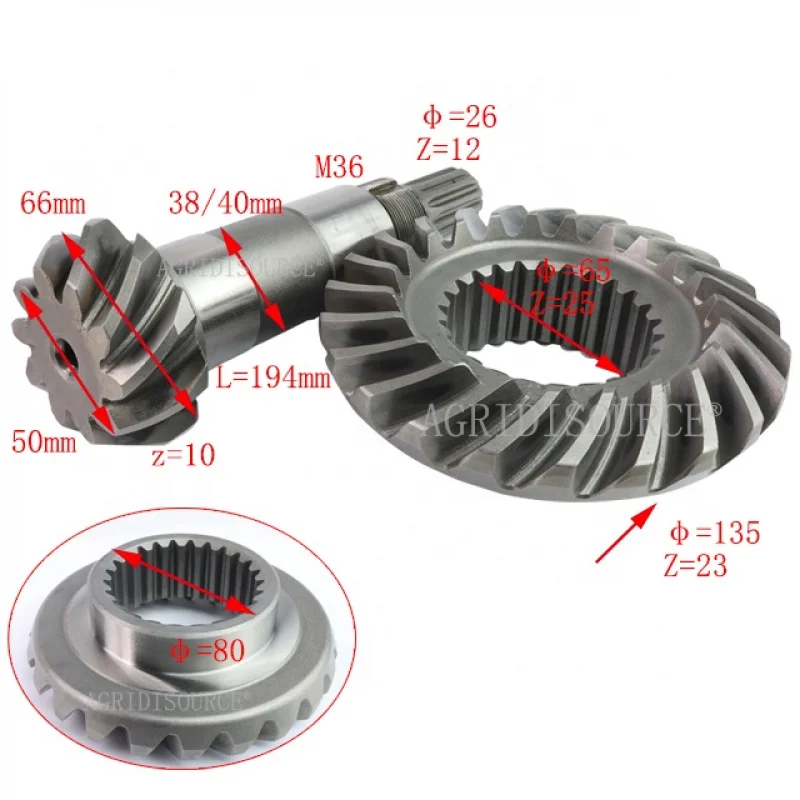 china：For foton lovol part tractor OEM TC02311010026 Front axle master-slave bevel gear fit