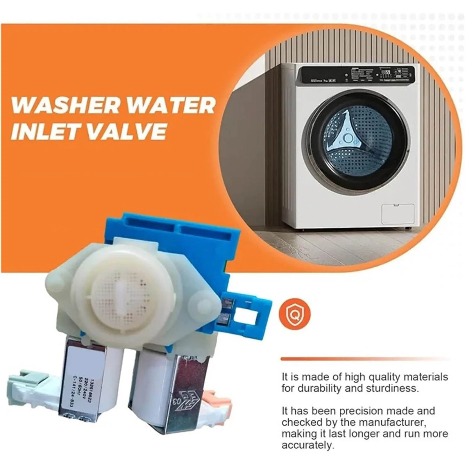 

132518622 Electrolux Water Inlet Valve for EWF12832 EWF14822 EWF14933 EWF14013 Quiet Operation Detachable Filter Clean