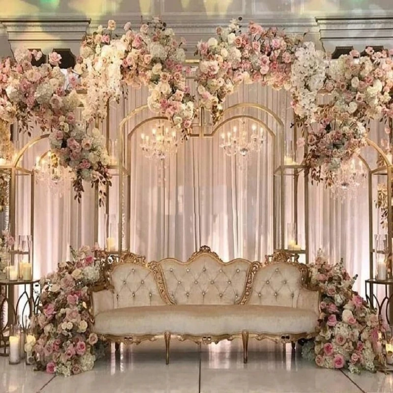 

3PCS Luxury Fashion Welcome Door Frame Big Backdrop Wedding Flower Arch Stage Wall Screen Background Birthday Party Balloon Box