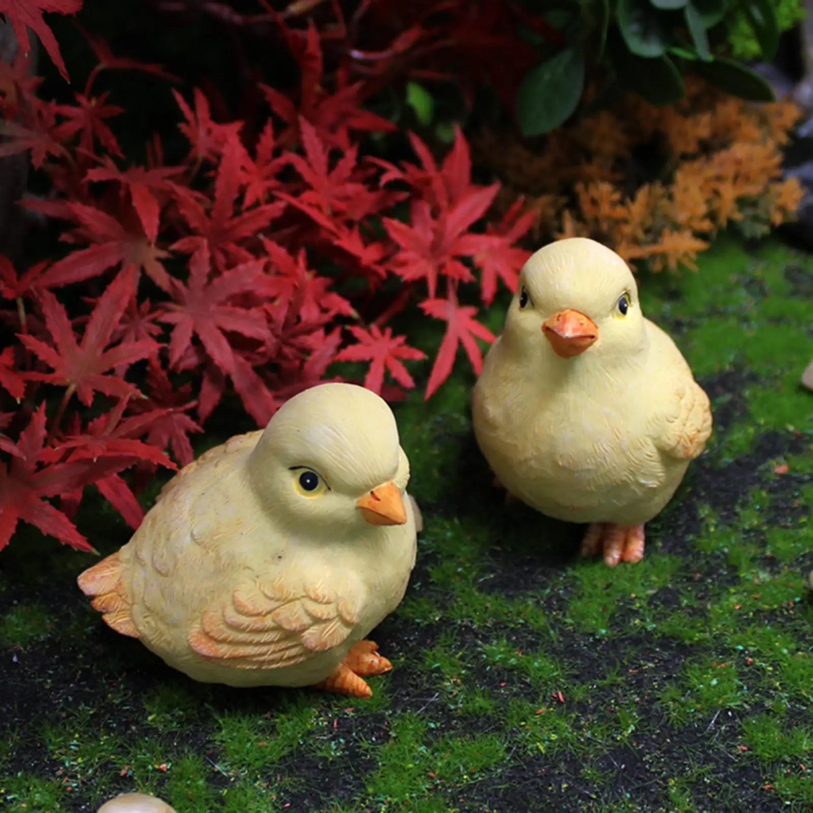 Garden Statues Chick Sculpture Lovely Animal Figurines Crafts for Landscape Desktop Porch Courtyard Decorative