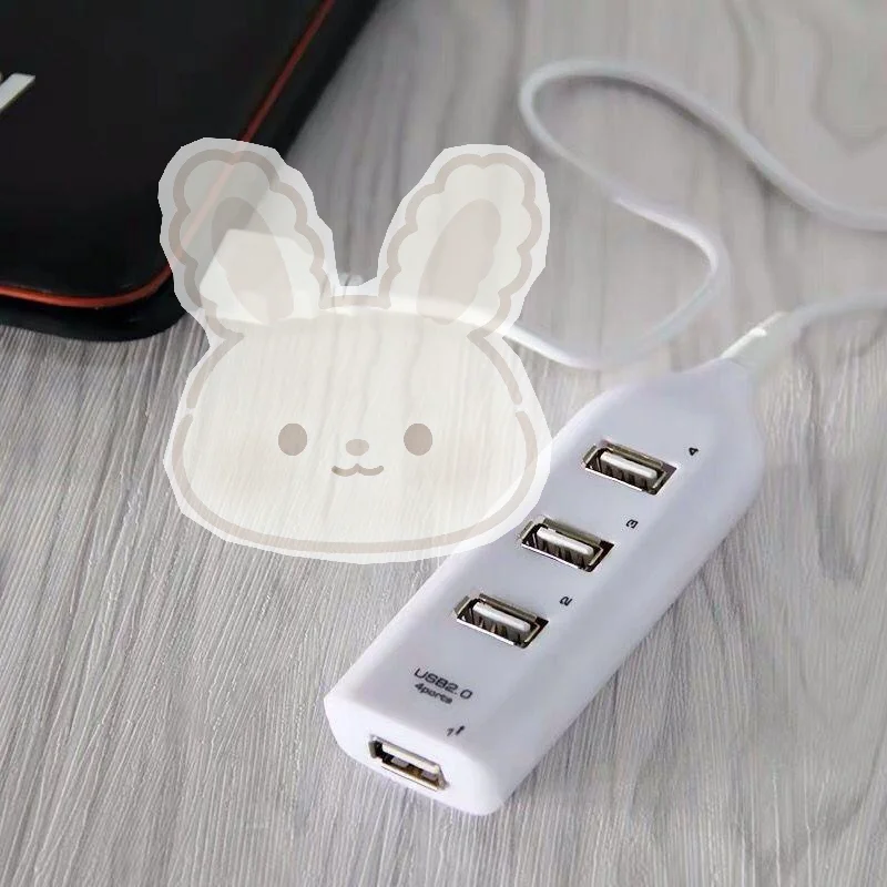 Mini 4-Port USB Hub Splitter High Speed Powered Data Transfer Adapter for PC Desktop Laptop Home Entertainment