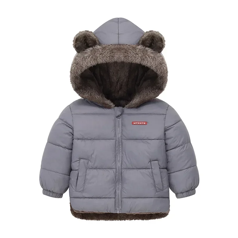 Kids Cotton Clothing Thickened Down Girls Jacket Baby Children Winter Warm Coat Zipper Hooded Costume Boys Outwear